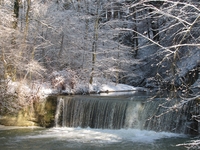 Altes Rotachwehr im Winter